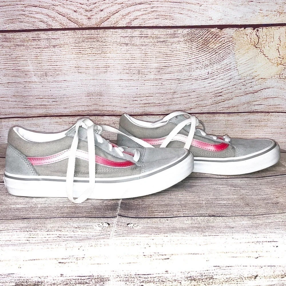 Vans Pink/Gray Old Skool Lace Up Low Top Sneakers Size 5